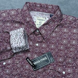 Panhandle Rough Stock Pearl Snap Shirt Mens XL Geometric Abstract Rodeo Farm NEW